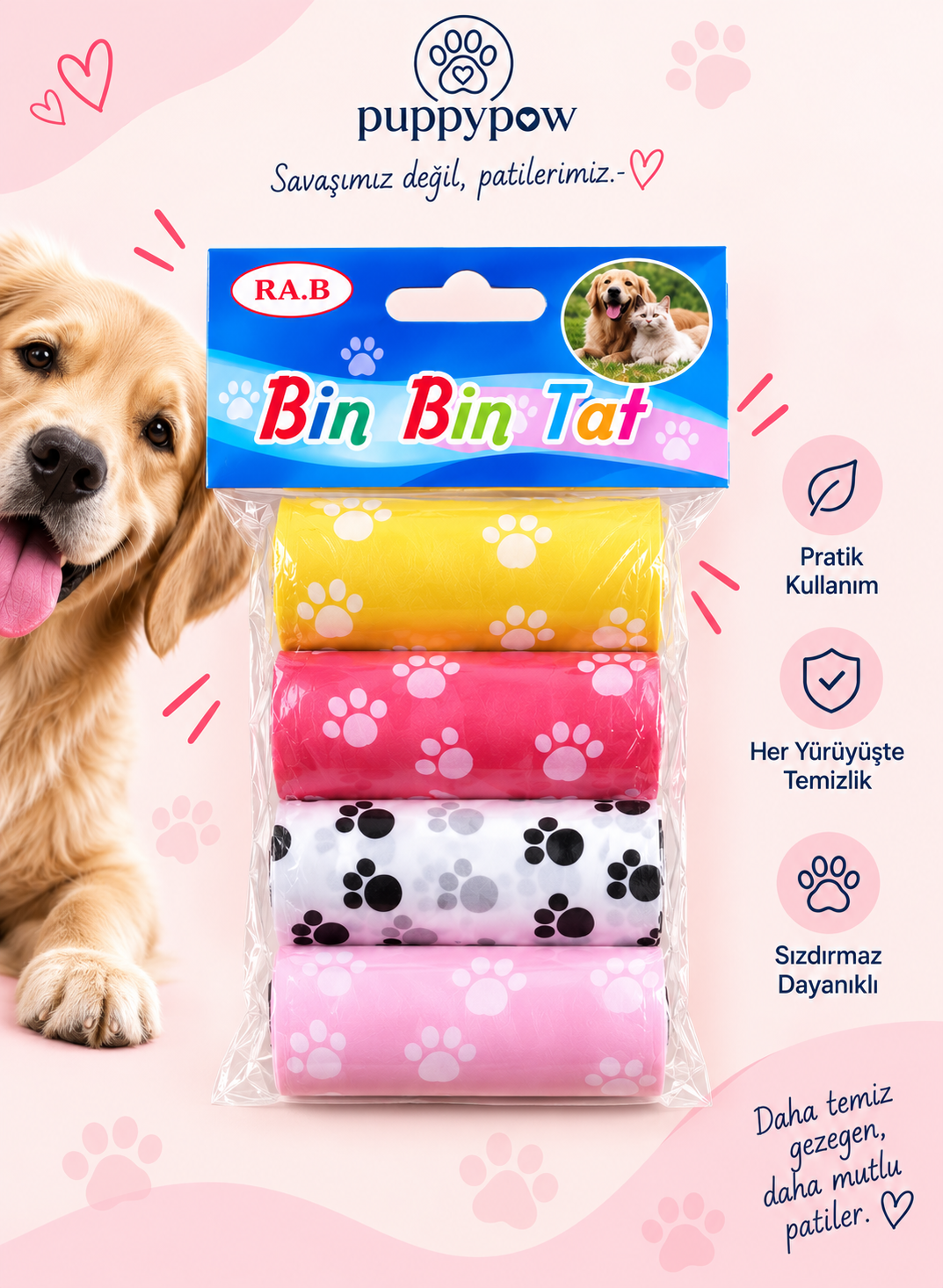 🐾 PatiPoşet – Köpek Dışkı Poşeti Seti