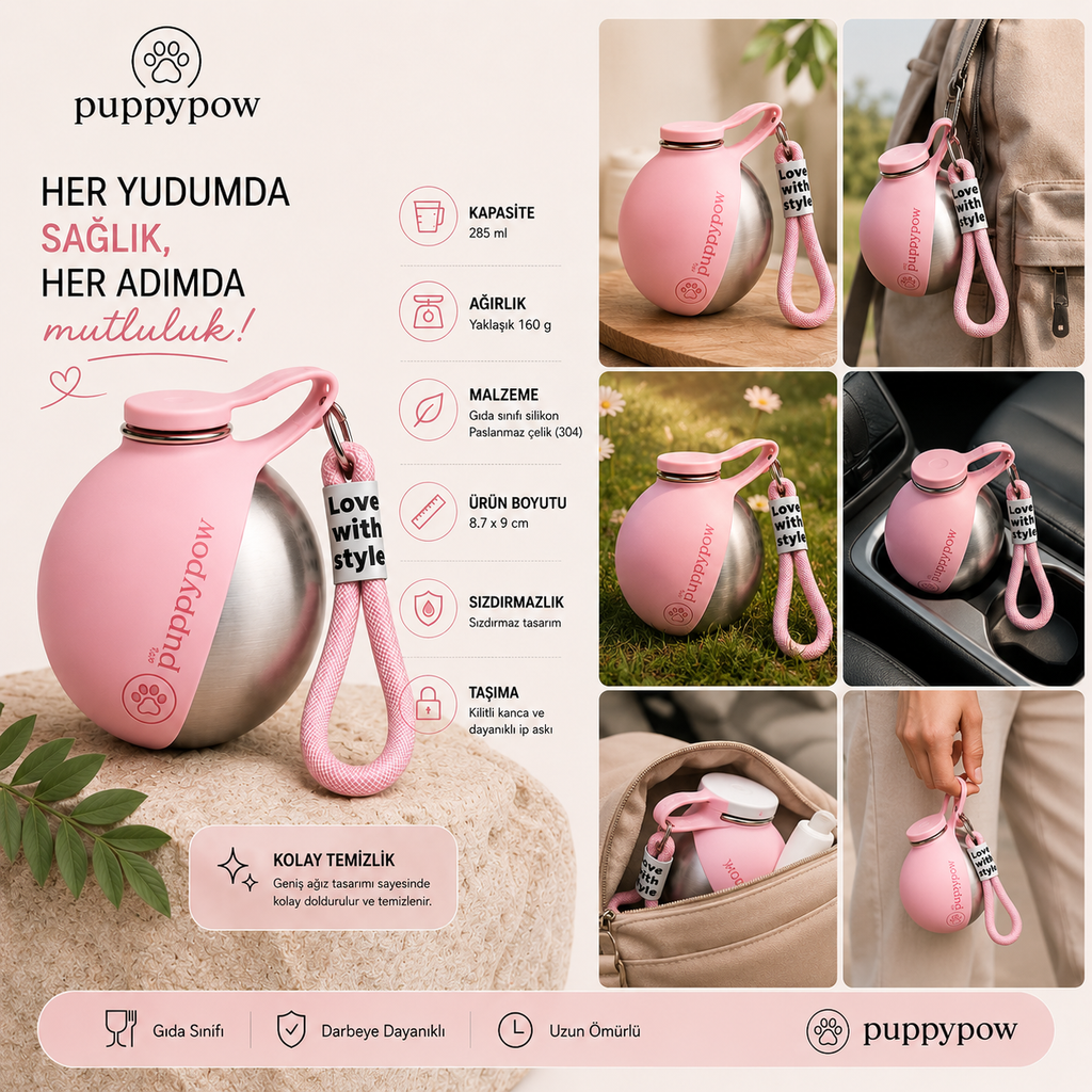 PuppyPow 2'li Köpek Su Matarası – 1.699 TL | 285 ml