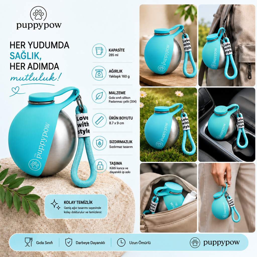 PuppyPow 2'li Köpek Su Matarası – 1.699 TL | 285 ml