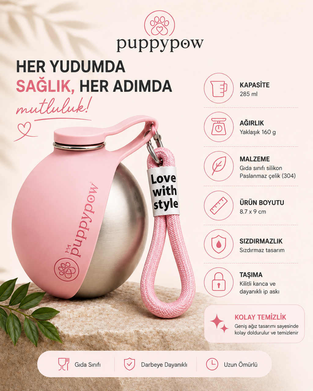 PuppyPow 2'li Köpek Su Matarası – 1.699 TL | 285 ml